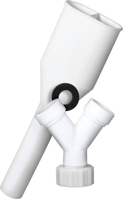 Dparts afvoer en aanvoer kraan splitter - y-stuk waterverdeler duo set - verdubbelaar voor wasmachine droger vaatwasser afvoerpijp wasmachinekraan