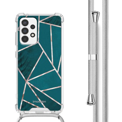 imoshion Hoesje - Geschikt voor Samsung Galaxy A53 - Design Hoesje met Koord - Petrol Green Graphic