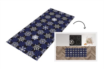 Keukenloper - Loper keuken - Nieuwjaar - Sneeuwvlok - Kerst - Patroon - 120x50 cm - Keukenloper vinyl