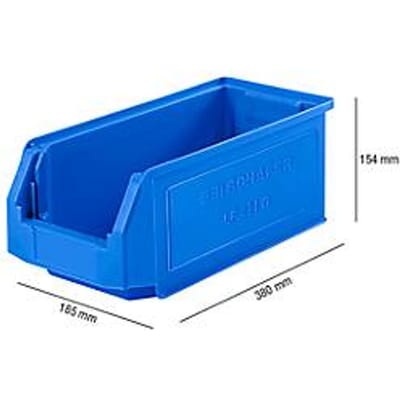 Magazijnbak LF 421 SSI Schäfer - polypropeen - L 380 x B 185 x H 154 mm - 7,8 l - blauw