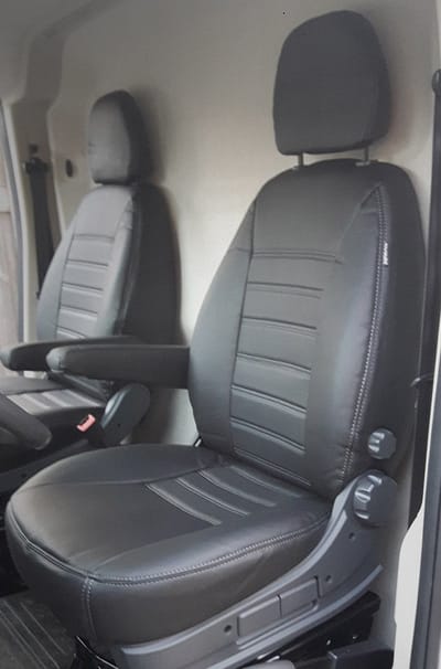 Pasvorm stoelhoezen Citroen Jumper 2006-heden (geschikt voor 2 stoelen) - Kunstleer zwart