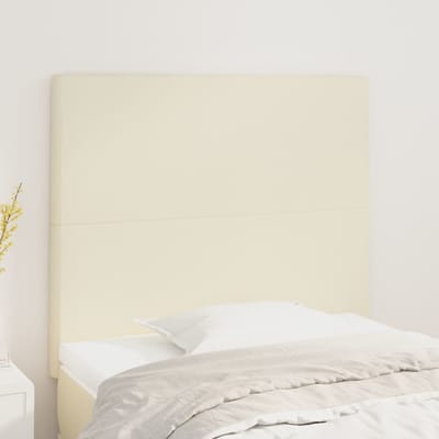 vidaXL - Hoofdbord - crème - 100x5x118/128 - cm - kunstleer