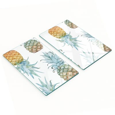 Multifunctionele decoratieve keukenplanken van gehard glas in de vorm van een ananas, 2x30x52 cm