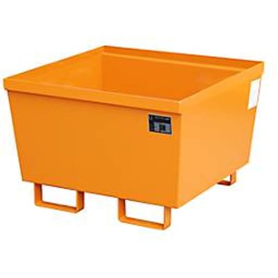 BAUER AO-1 opvangbak, staal, 229 l, B 800 x D 800 x H 545 mm, oranje