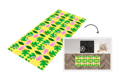 Keukenloper - Loper keuken - Flamingo - Planten - Dieren - Patroon - 120x50 cm - Keukenloper vinyl