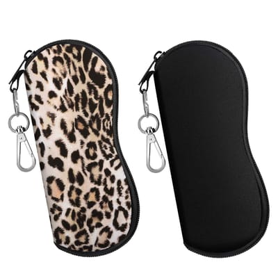 Dailygoods- Brilcase Ultra Licht - Neopreen Brillenhoes - Zippered Design - Draagtas voor Bril - Beschermende Brillenetui - Met Carabiner