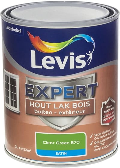 Levis - Expert Hout Lak Buiten Satin Mix - Clear Green B70 - Mengverf - 1 L