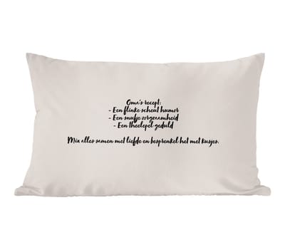 Sierkussens - Kussentjes Woonkamer - 60x40 cm - Taupe - Oma's recept - Quote