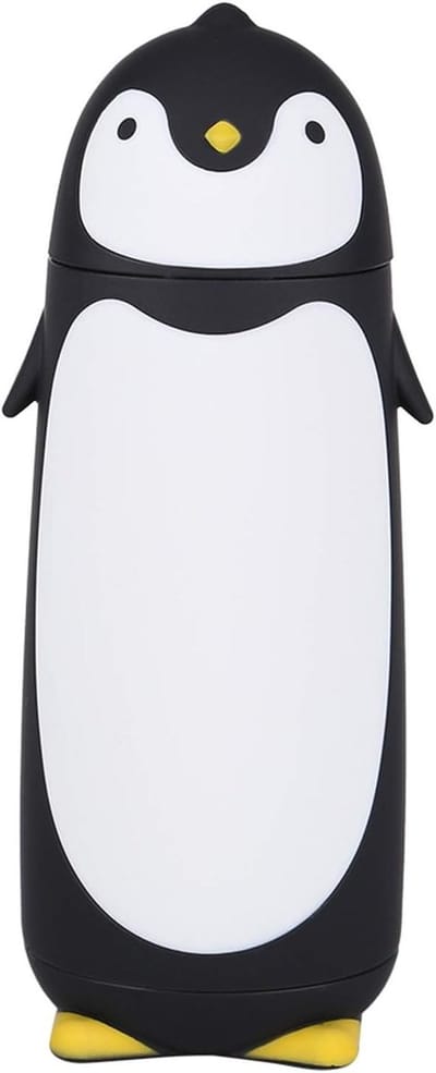 Schattige 300ML Draagbare Pinguïn Glazen Waterfles met Dubbele Wand voor Reizen en Dagelijks Gebruik