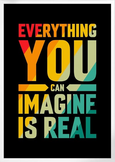Everything You Can Imagine Is Real (Motivatie & Inspiratie) | Poster | A3: 30 x 40 cm