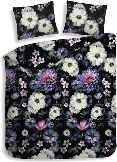 Heckett & Lane Amelia - Flanel - Dekbedovertrek - Eenpersoons - 140x200/220 cm + 1 kussensloop 60x70 cm - Imperial Spring Purple
