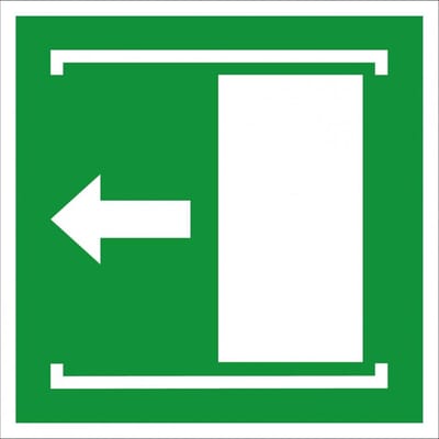 Deur schuift naar links bord - kunststof - E034 100 x 100 mm