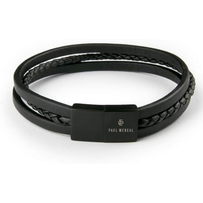 Paul McNeal MB0002BB Lederen Armband Lengte 21cm