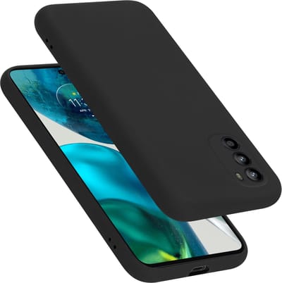 Cadorabo Hoesje geschikt voor Motorola MOTO G52 4G / G82 5G in LIQUID ZWART - Beschermhoes gemaakt van flexibel TPU silicone Case Cover