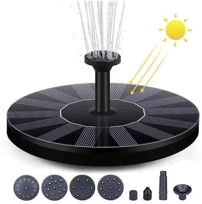 TOVBMUP Buitenzonnefontein - Zonnevijverpomp - Drijvende zonnefonteinpomp - 6 watersproei-effecten - Geschikt voor tuin, vijver, vogelvijver, waterornament