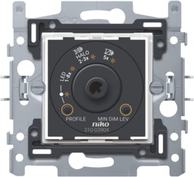 Niko - Sokkel draaiknopdimmer universeel 2-DRAADS 3-300W - 310-03900