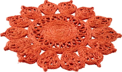 J-Line placemat Zonnebloem - jute - donkeroranje - 2 stuks