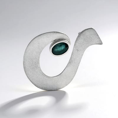 Cavill - Zilveren Hanger - 925 Sterling Zilver Geplatineerd - Grandidieriet 0,396 ct Ovaal - Elegante Dameshanger 21x30 mm