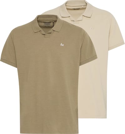 Blend | Heren | Polo shirt | 2 pack | Regular fit | 100% Katoen | Beige – Bruin | Maat L
