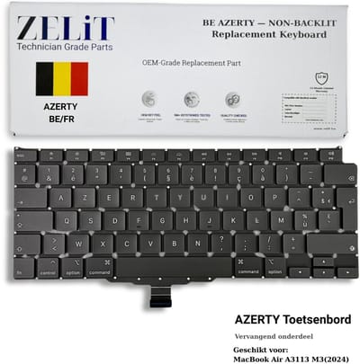 ZeLiT MacBook Air 13,6" A3113 2024 M3 Toetsenbord AZERTY - Vervanging Keyboard Zwart