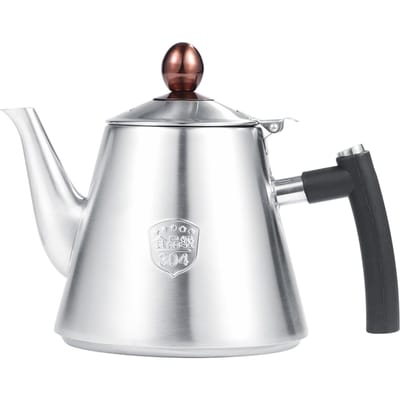 Théière 1,2 L en acier inoxydable pour cuisinière, théière, cafetière, bouilloire, poignée résistante à la chaleur, finition mate
