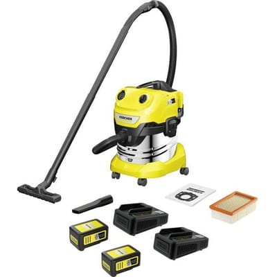 Kärcher Home & Garden WD 4-18 S Dual Battery Set V-20/22 1.628-626.0 Nat- en droogzuiger met accu 380 W 20 l Incl. 2 accus, Incl. oplader, Draadloos
