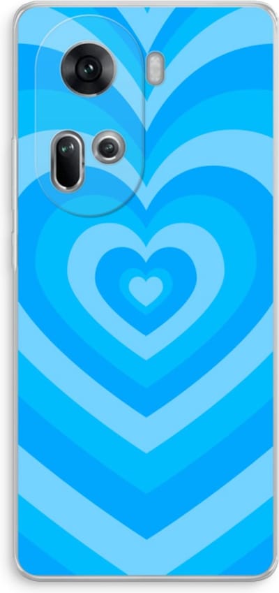 Case Company® - Hoesje geschikt voor Oppo Reno 11 hoesje - Hart Blauw - Soft Cover Telefoonhoesje - Bescherming aan alle Kanten en Schermrand
