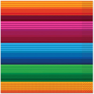 360 DEGREES - 16 Mexicaanse papieren servetten 33 x 33 cm met veelkleurige strepen