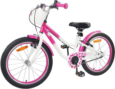 Kinderfiets met steunwielen - Meisjesfiets Loopfiets - Leren Fietsen - Verstelbaar Stuur en Zadel - 18 inch - Roze