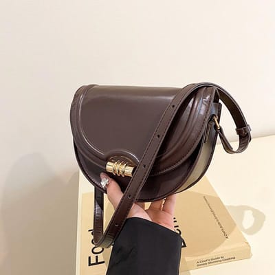 Mode Zadel Tas voor Vrouwen Nieuwe High End Mode Retro Schoudertas Modieuze Veelzijdige Crossbody Tas voor Vrouwen gray