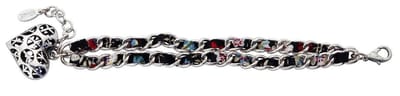 Behave - Armband bloemenkoord met hartbedel - Romantische stijl