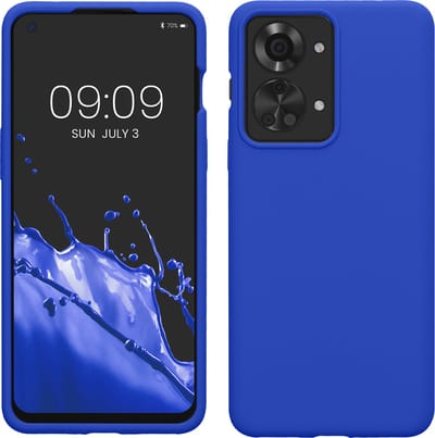 kwmobile telefoonhoesje geschikt voor OnePlus Nord 2T 5G - Hoesje met siliconen coating - Smartphone case in Baltisch blauw