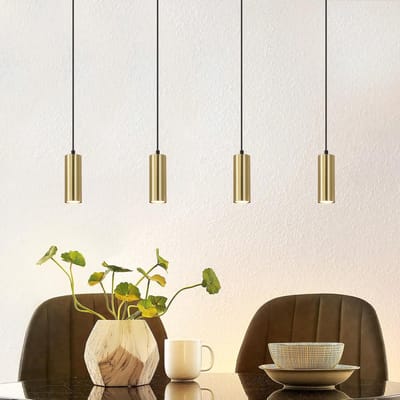 Glitzerlife - Hanglampen - Modern design - 4xGU10 - Verstelbare hoogte - Metaalmateriaal - Ø60cm - Zwart goud - Hanglampen eetkamer woonkamer verstelbaar