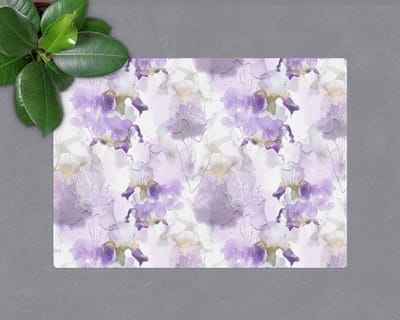 Coloray Vloerbeschermer - Paarse bloemen aquarel Vloerbeschermer Bureaustoel - 100x70 cm - Paars Computer Stoel Mat - Vloerbeschermer Bureaustoelmat - PVC Vloerbeschermer - Rechthoekige Mat - Natuur Thema