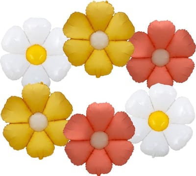 YGCHEN Balloons Daisy Foil Balloon Boho Flower Decoration Wedding Bohemia Balloons Anniversary Baby Shower Birthday - ShopVlot