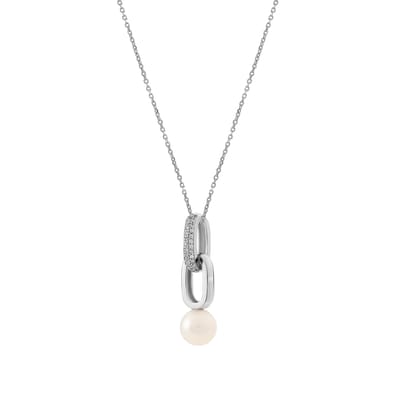 Orphelia Dames 925 Sterling Zilveren Hanger met Ketting - Wit ZH-4451
