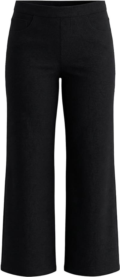 Ulla Popken - Dames - Bengaline broek Mary smalle pijpen elastische band stretch - Zwart - Maat 44
