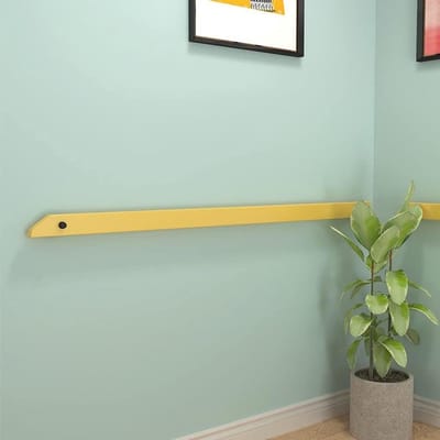 Houten trapleuning - Steun handgreep - Veilige trappenhuis - Massief hout ontwerp - 120 cm - Geel