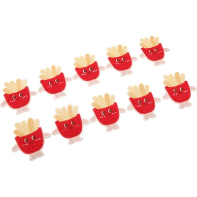 10 stuks Geborduurde Patches Vintage Modieus Schattig Friet Katoen DIY Naaien Op Strijken Op Patches beige