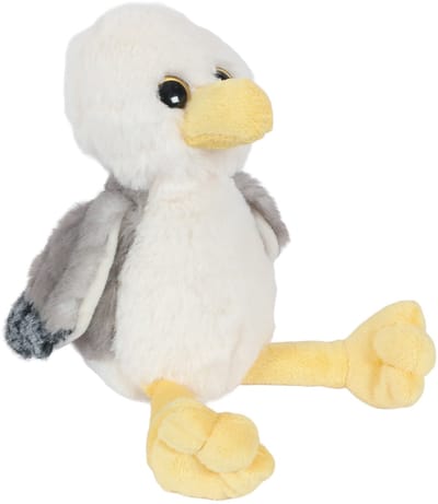 Pia Soft Toys Knuffeldier Meeuw - zachte pluche stof - premium kwaliteit knuffels - Vogels - 16 cm - Meeuwen