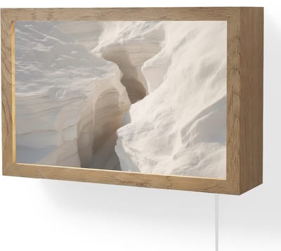 Wandlamp 30x20 cm - Oplaadbaar - Kloof - Wit - Sneeuw - Wandlampen binnen woonkamer - Slaapkamer lamp met kabel - Decoratieve nachtlamp - Vloerlamp snoer