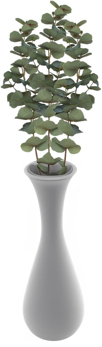 Chaks Kunsttak Eucalyptus - 3x - 69 cm - kunst zijdebloemen - kunstplant - met knoppen