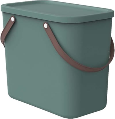 Rotho - Prullenbak van 25L - Opbergcontainer - Donkergroen