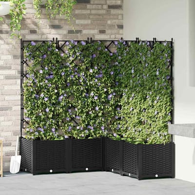 vidaXL - Plantenbak - 5 - st - Zwart - 120 - x - 120 - x - 143 - cm - PP