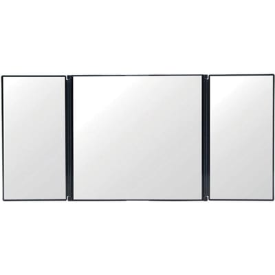 Miroir de visière de voiture, miroir de maquillage de voyage, miroir de vanité cosmétique à trois volets, miroir automatique white