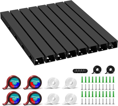 Magnetische Kabelgoot voor Onder Bureau - Kabelbeheer Kit voor Computer, Gaming en TV, Verbeterde Esthetiek met Grote Openingen - 20 x 40 cm