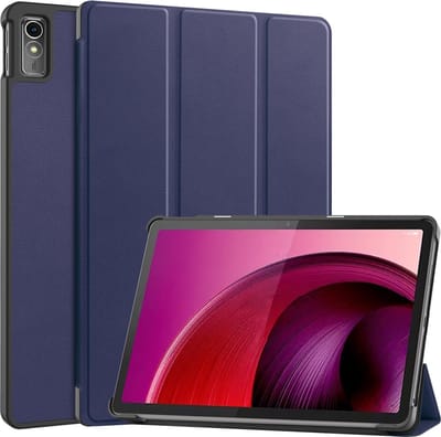 Hoesje Geschikt voor Lenovo Tab M10 5G - Dun & Stevig - Trifold Bookcase - Hard Cover - Hardcover Book Case - Tablet Hoes - Donkerblauw