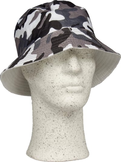 Vissershoedje – One Size – Grijs Camo - Outdoor hoed - Zonnehoedje - Camouflage pet - Bush hat - Camping Cap