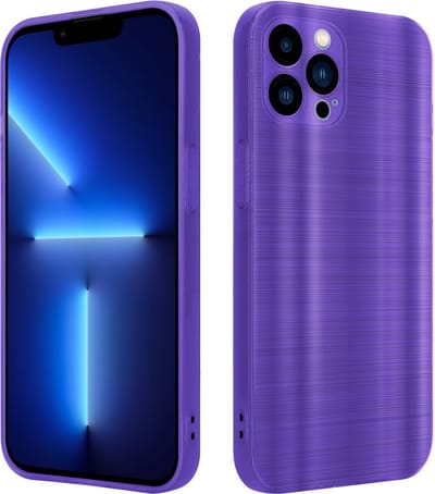 Cadorabo Hoesje geschikt voor Apple iPhone 13 PRO MAX in Brushed Paars - Beschermhoes Case Cover van flexibel TPU silicone in Brushed design