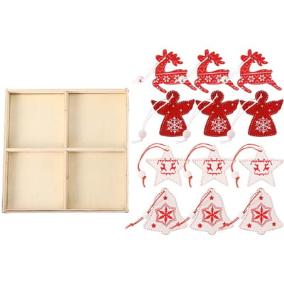 Houten Kerstversieringen Kerstboom Hangend Label Hanger Cadeaus voor Huis Kerst Ambachten Decoratie beige